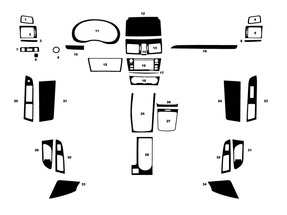 Subaru WRX 2016-2017 Dash Kit Diagram