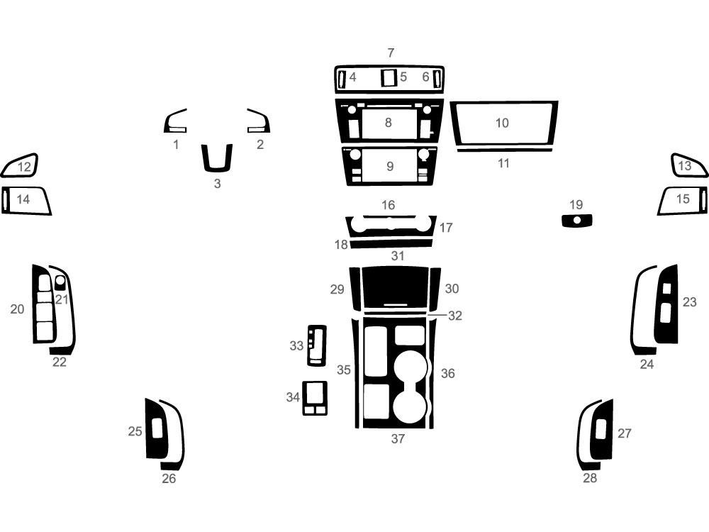 Subaru Legacy 2015-2017 Dash Kit Diagram