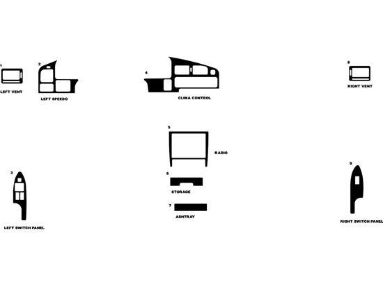 Subaru Legacy 1992-1994 Dash Kit Diagram