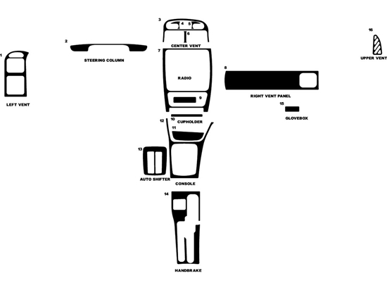 Suzuki Esteem 2000-2002 Dash Kit Diagram