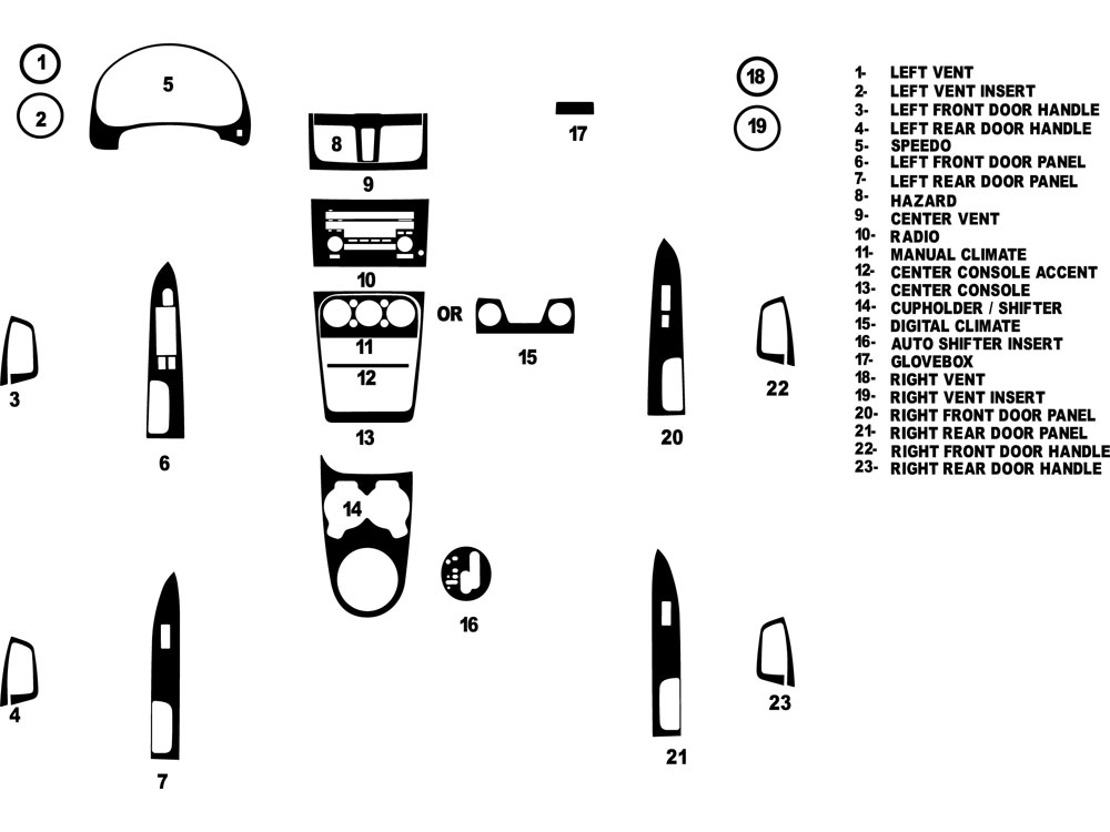 Suzuki SX4 2010-2013 Dash Kit Diagram