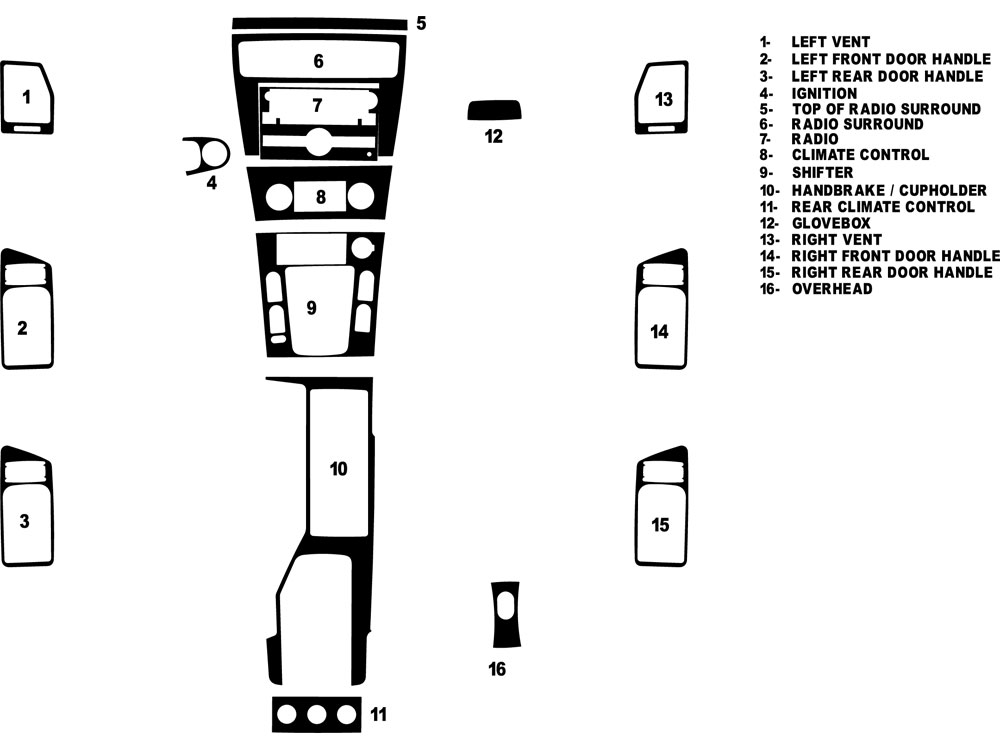 Suzuki XL-7 2007-2009 Dash Kit Diagram