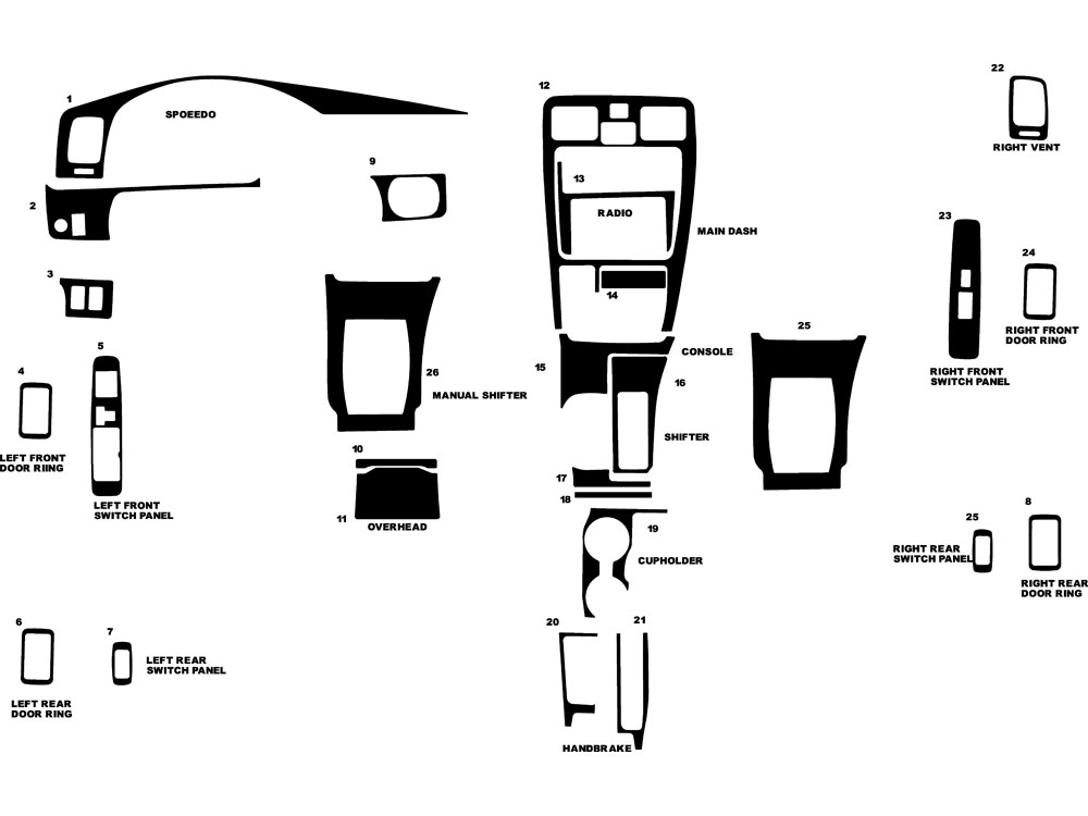 Toyota 4Runner 1999-2002 Dash Kit Diagram