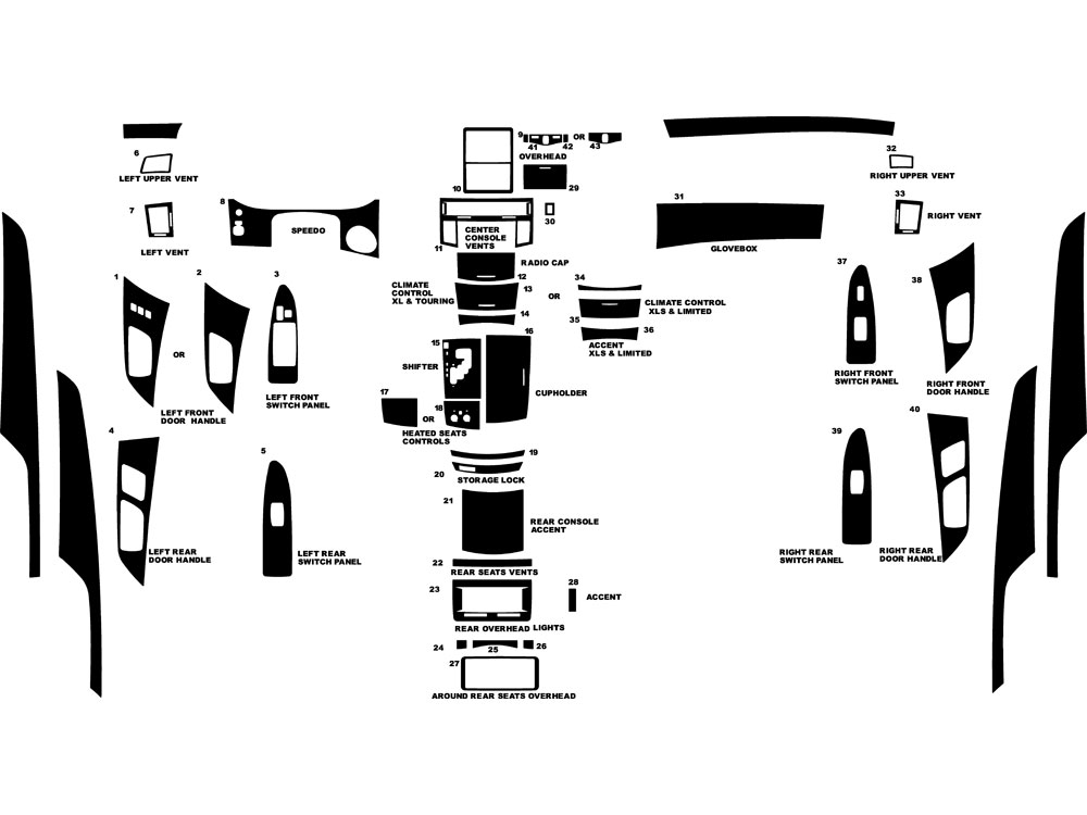 Toyota Avalon 2005-2009 Dash Kit Diagram