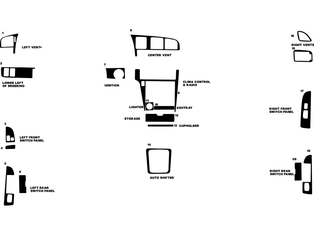 Toyota Cressida 1989-1994 Dash Kit Diagram