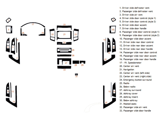 Toyota Land Cruiser 2008-2011 Dash Kit Diagram