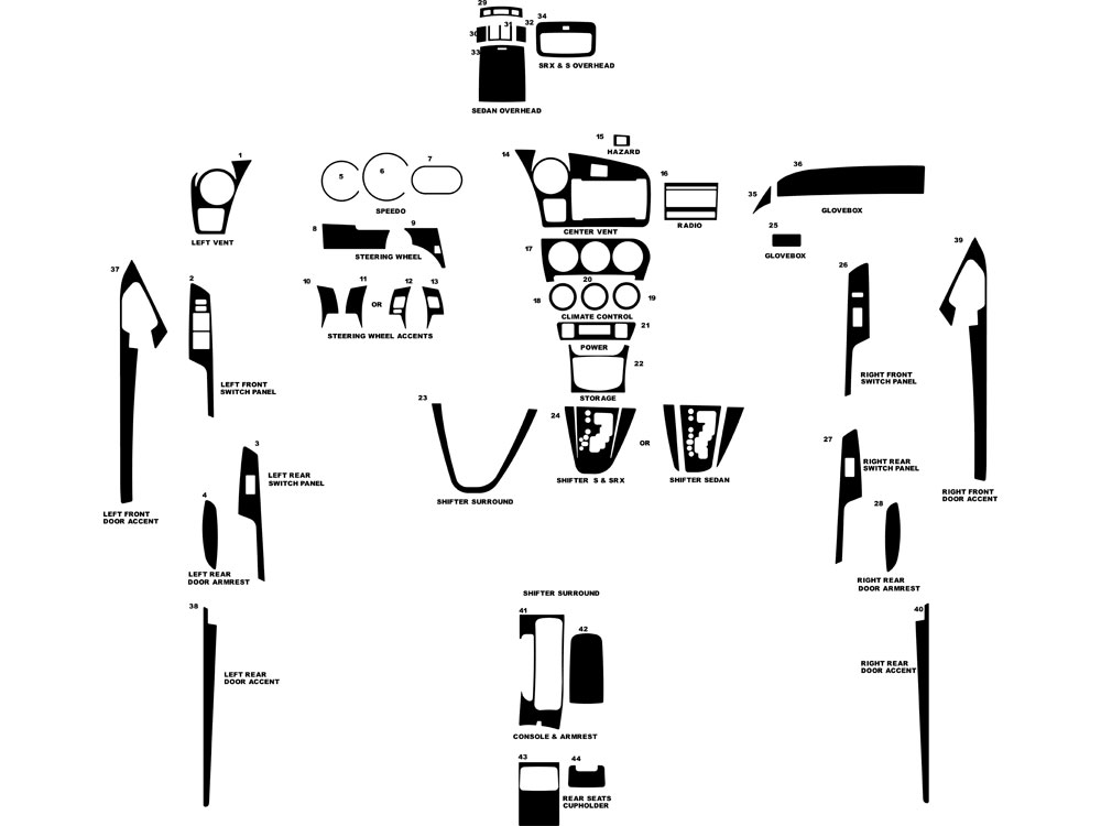 Toyota Matrix 2009-2013 Dash Kit Diagram