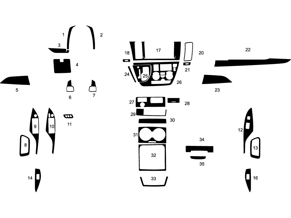 Toyota Sienna 2015-2020 Dash Kit Diagram