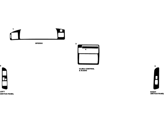 Toyota T-100 1993-1997 Dash Kit Diagram