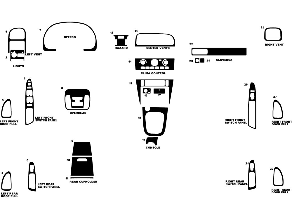 Volvo V40 2002-2004 Dash Kit Diagram