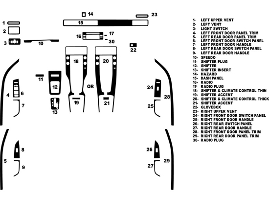 Volvo S80 2007-2011 Dash Kit Diagram