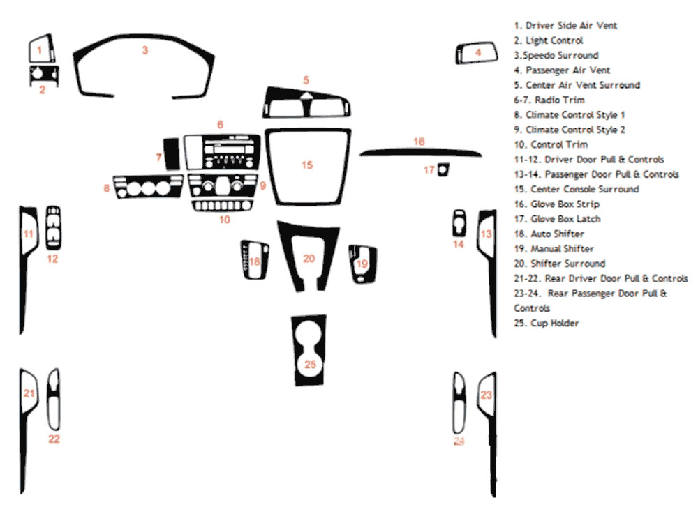 Volvo S60 2005-2009 Dash Kit Diagram