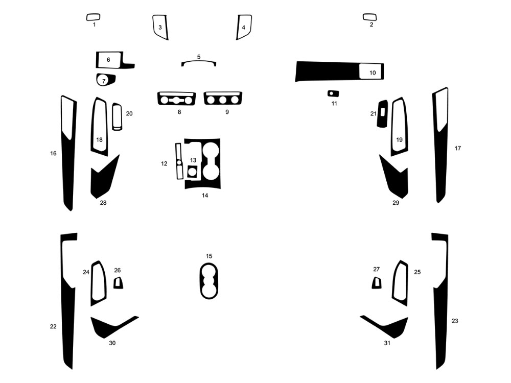 Volkswagen Atlas 2018-2024 Dash Kit Diagram