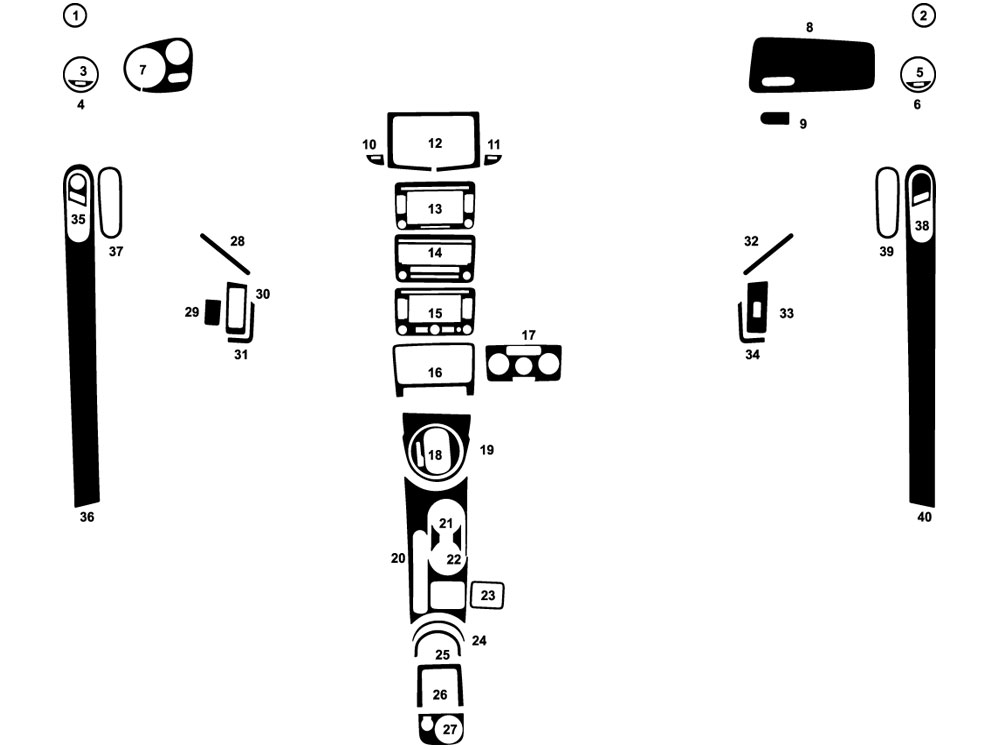 Volkswagen Beetle 2012-2019 Dash Kit Diagram