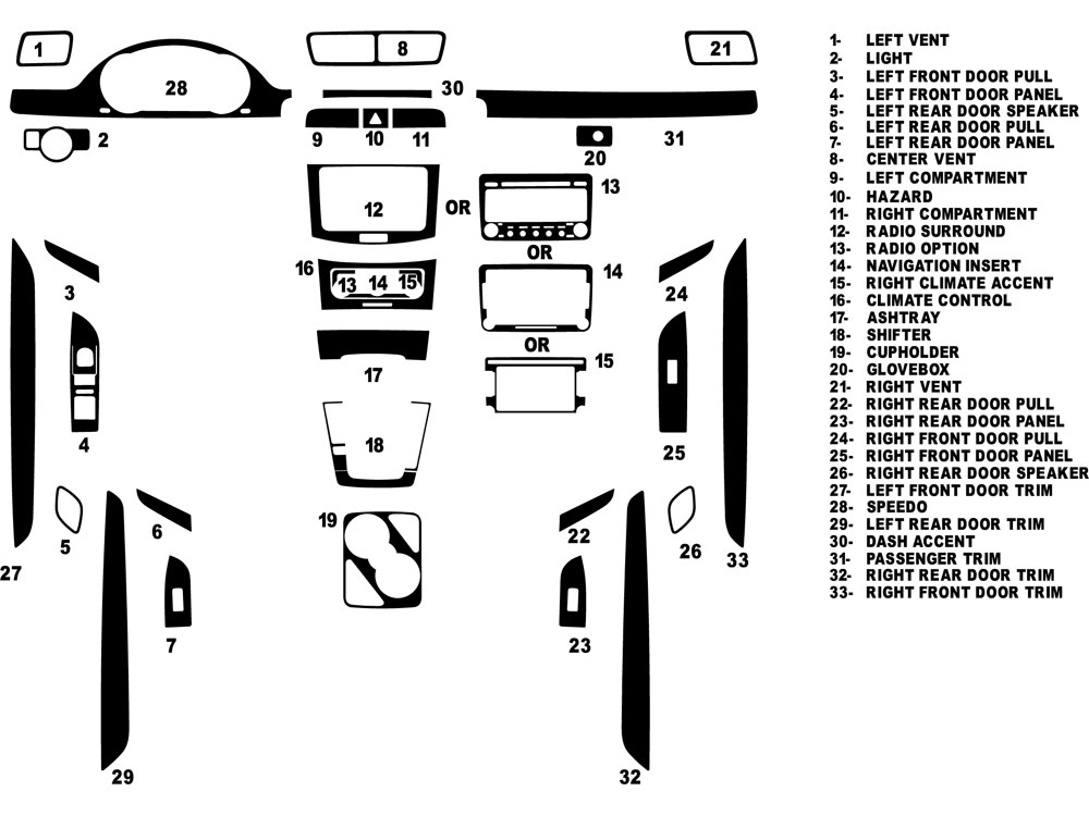 Volkswagen CC 2012-2017 Dash Kit Diagram