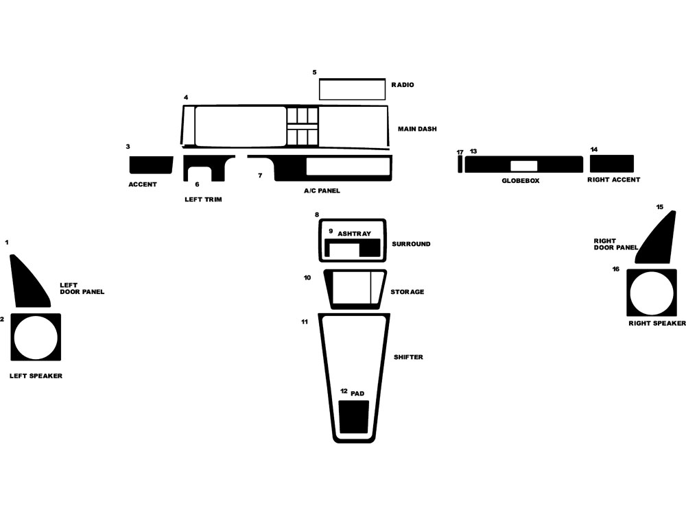 Volkswagen Jetta 1985-1993 Dash Kit Diagram