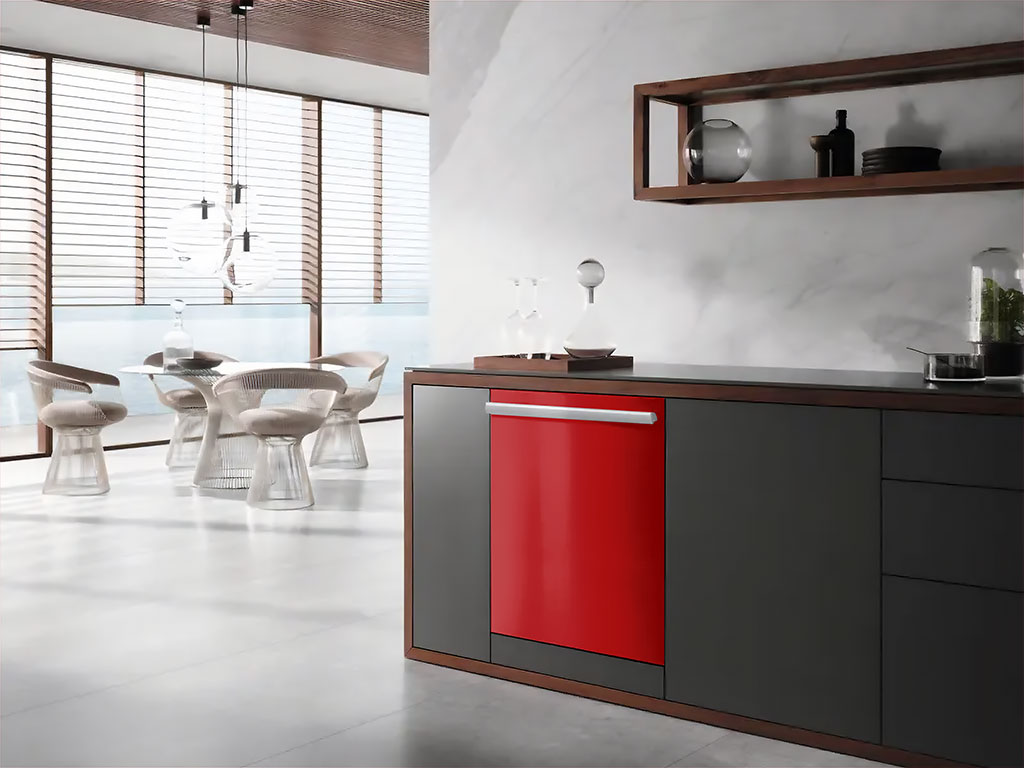 3M™ 2080 Gloss Flame Red Wrapped Dishwasher Example