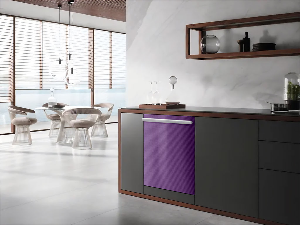 Rwraps™ 3D Carbon Fiber Purple Wrapped Dishwasher Example