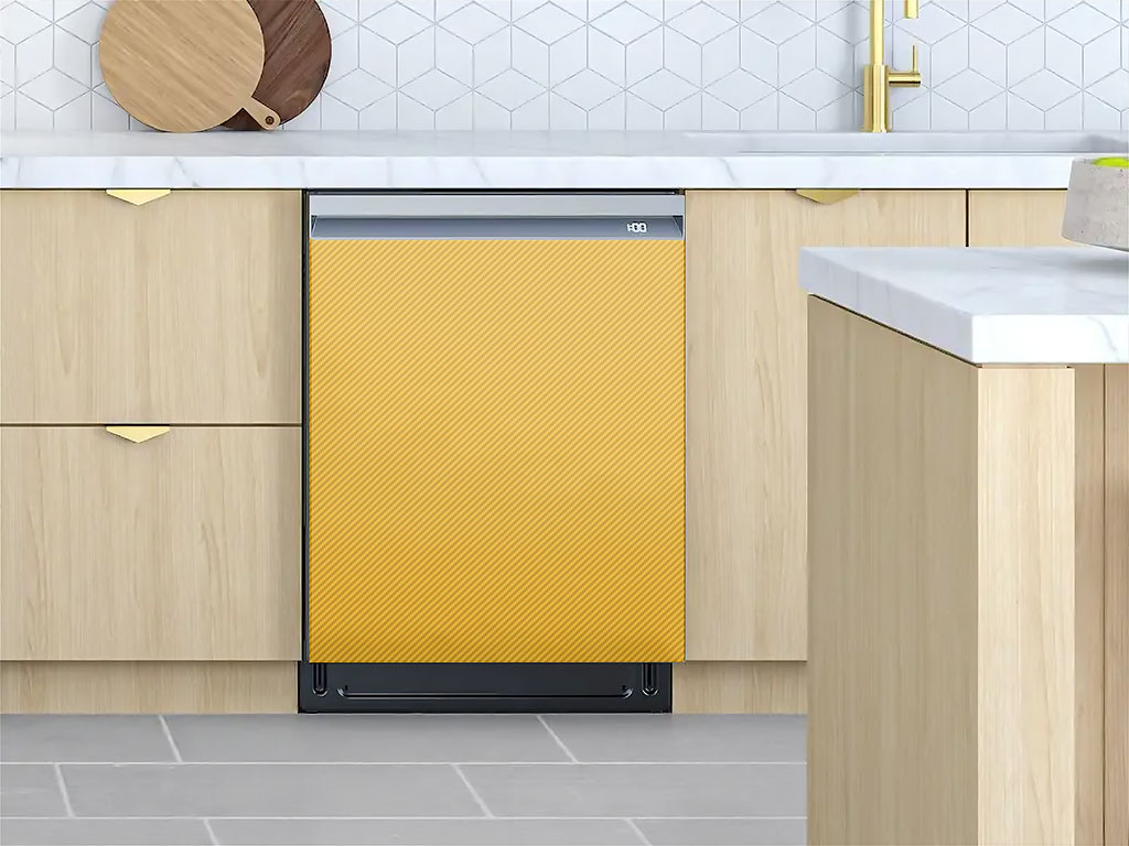 Rwraps™ 3D Carbon Fiber Yellow Custom Dishwasher Cover