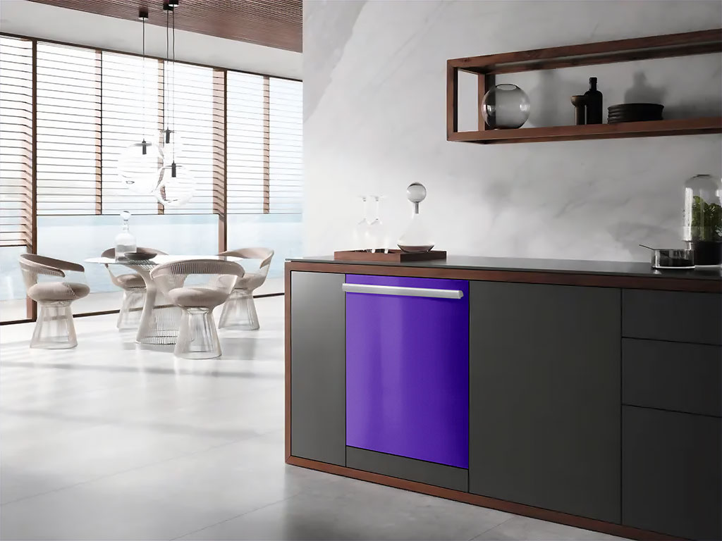 Rwraps™ Gloss Metallic Dark Purple Wrapped Dishwasher Example