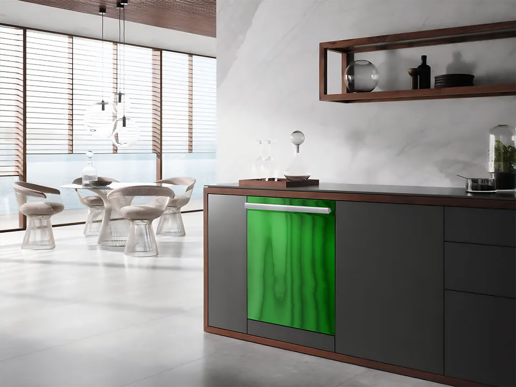 Rwraps™ Matte Chrome Green Wrapped Dishwasher Example