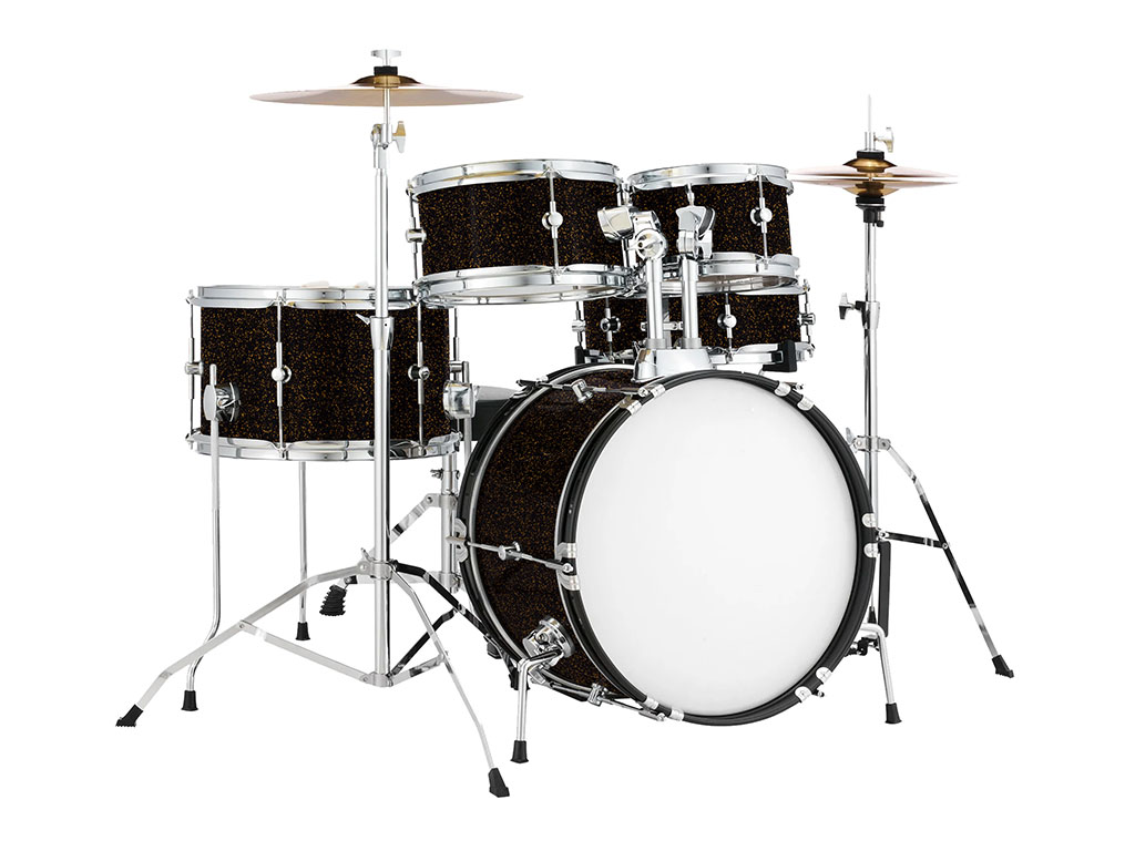 3M 2080 Satin Gold Dust Black Drum Kit Wrap