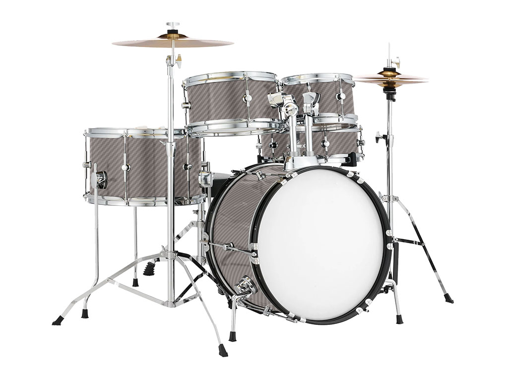 Rwraps 3D Carbon Fiber Silver Drum Kit Wrap