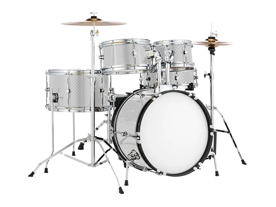 Rwraps 3D Carbon Fiber White Drum Kit Wrap