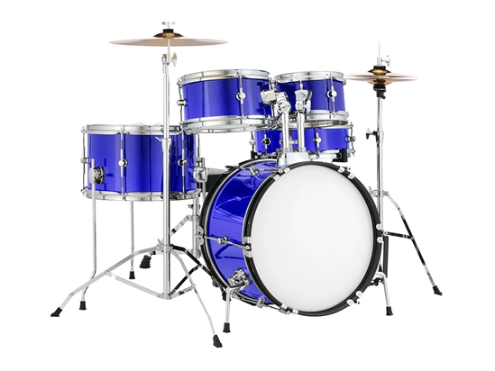 Rwraps Chrome Blue Drum Kit Wrap