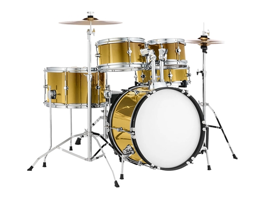 Rwraps Chrome Gold Drum Kit Wrap