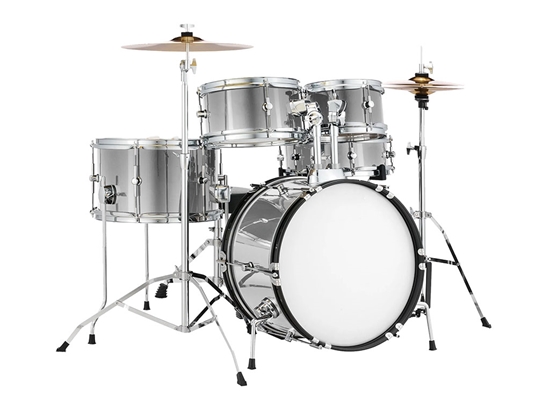 Rwraps Chrome Silver Drum Kit Wrap