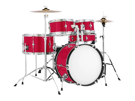 Rwraps Gloss Metallic Rose Red Drum Kit Wrap