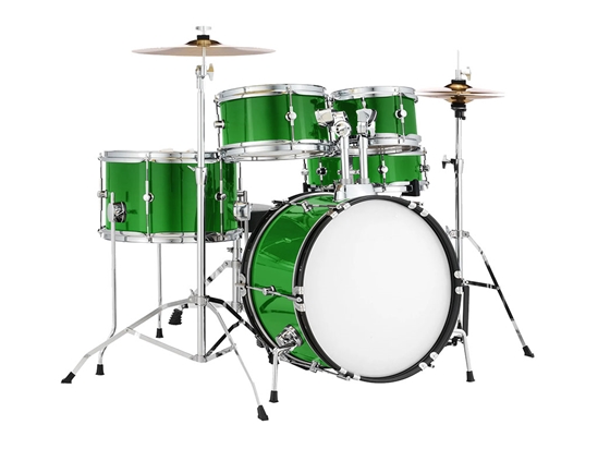 Rwraps Matte Chrome Green Drum Wraps