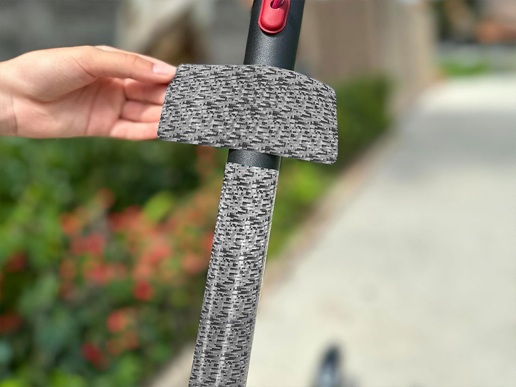 Rwraps 3D Carbon Fiber Silver (Digital) Electric Kick-Scooter Wraps