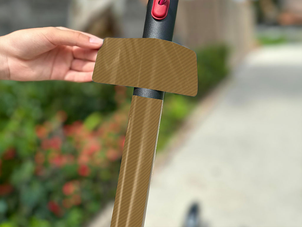 Rwraps 3D Carbon Fiber Gold Electric Kick-Scooter Wraps