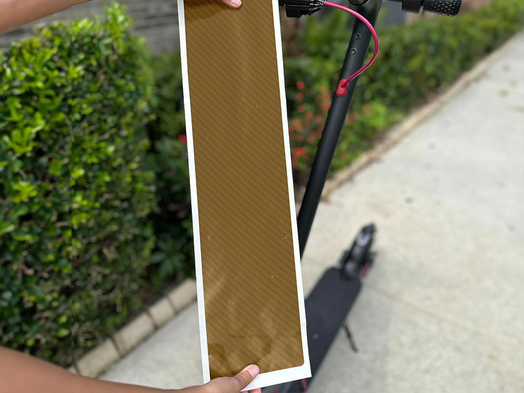 Rwraps 3D Carbon Fiber Gold DIY Electric Scooter Wraps