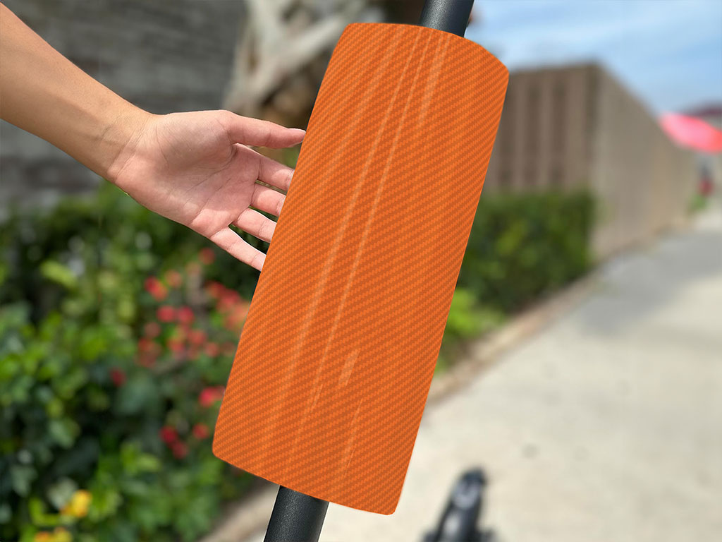 Rwraps 3D Carbon Fiber Orange Do-It-Yourself E-Scooter Wraps