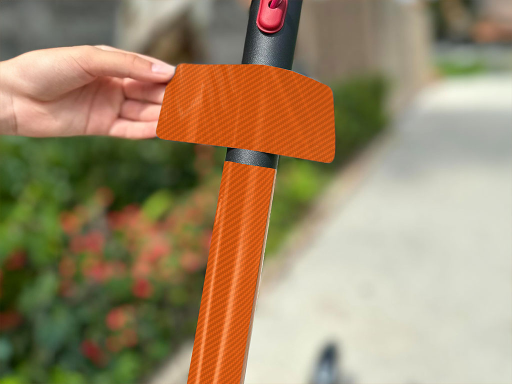 Rwraps 3D Carbon Fiber Orange Electric Kick-Scooter Wraps