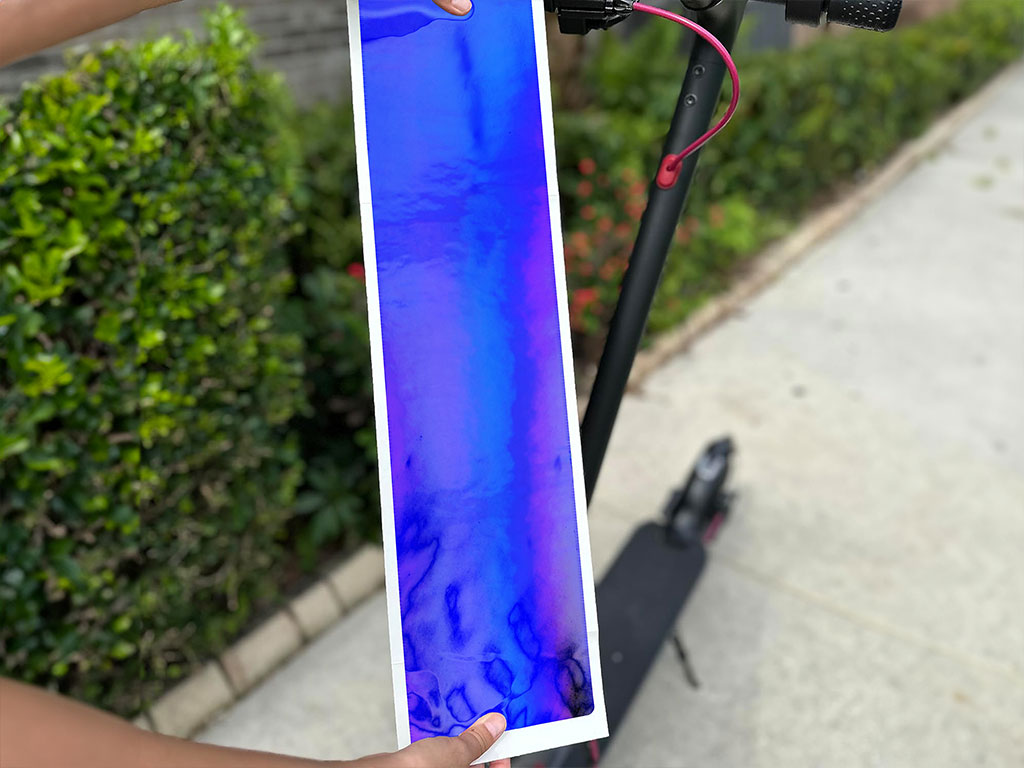 Rwraps Holographic Chrome Blue Neochrome DIY Electric Scooter Wraps