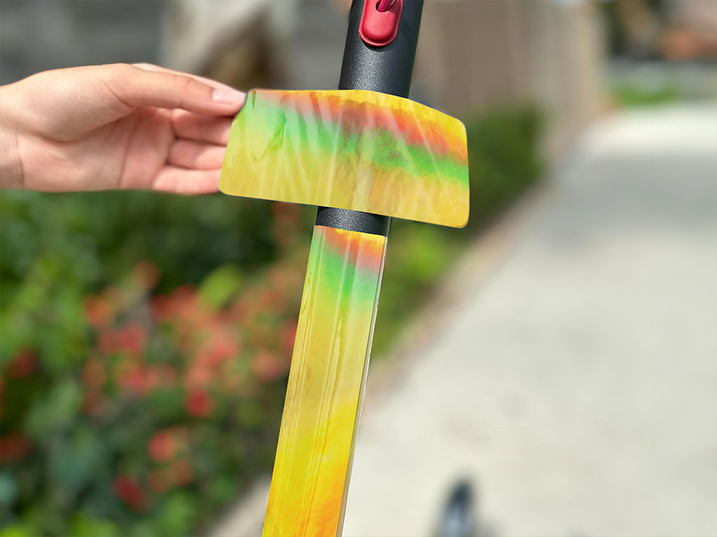 Rwraps Holographic Chrome Gold Neochrome Electric Kick-Scooter Wraps