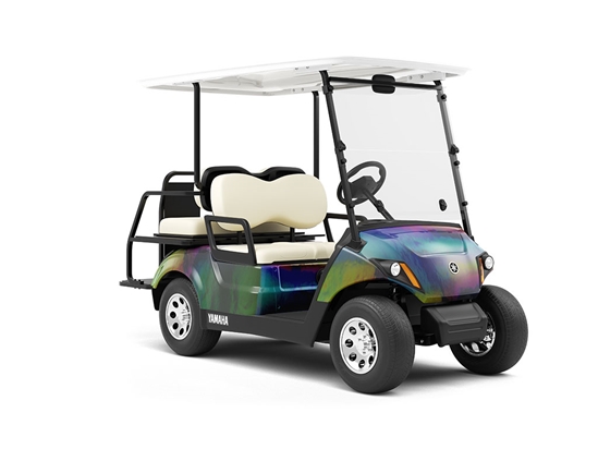 Rwraps™ Holographic Chrome Black Neochrome Vinyl Golf Cart Wrap