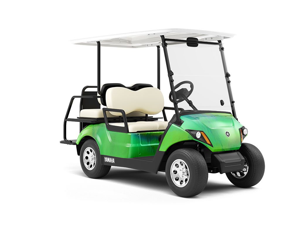 Rwraps™ Holographic Chrome Green Neochrome Vinyl Golf Cart Wrap