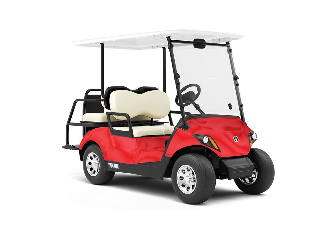 Rwraps™ Matte Chrome Red Vinyl Golf Cart Wrap