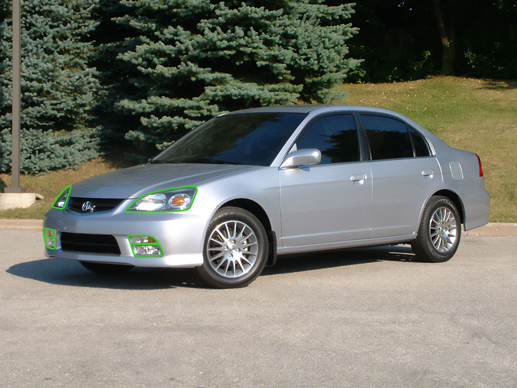 Acura EL 2004-2005 Headlight Protection Installation Location