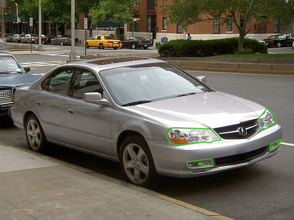 Acura RL 1999-2004 Headlight Protection Installation Location