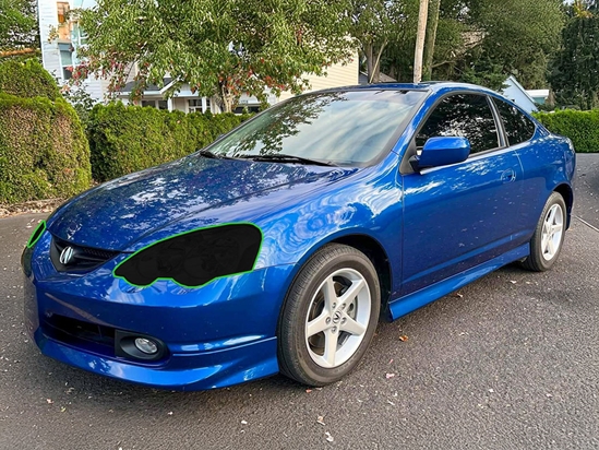 Acura RSX 2002-2004 Headlight Tint Location