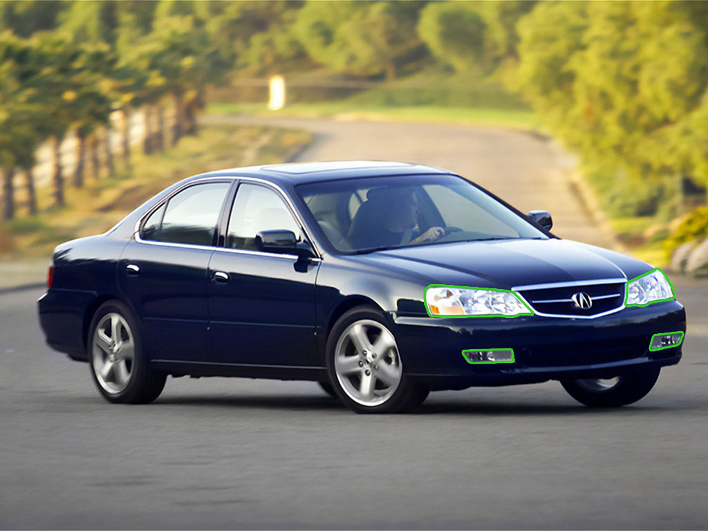 Acura TL 2002-2003 Headlight Protection Installation Location