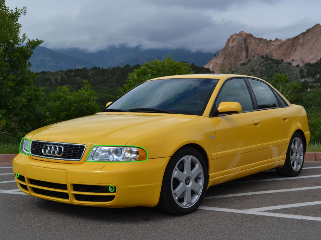 Audi A4 Sedan 1999-2001 Headlight Protection Installation Location