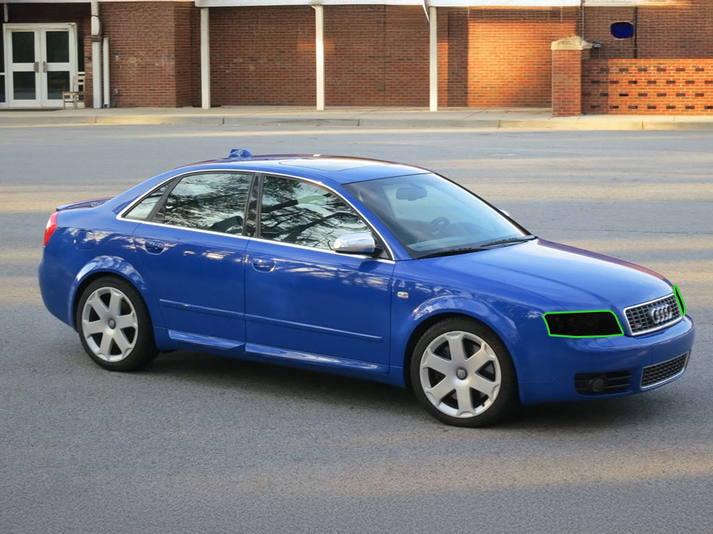 Audi A4 2002-2004 (Sedan) Headlight Tint Location