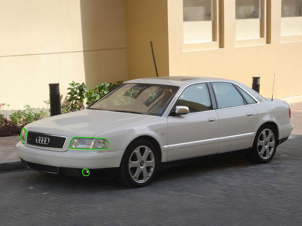 Audi S8 2001-2003 Headlight Protection Installation Location